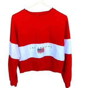 John Galt Sweater Adult One Size Red White Sweatshirt Flag
